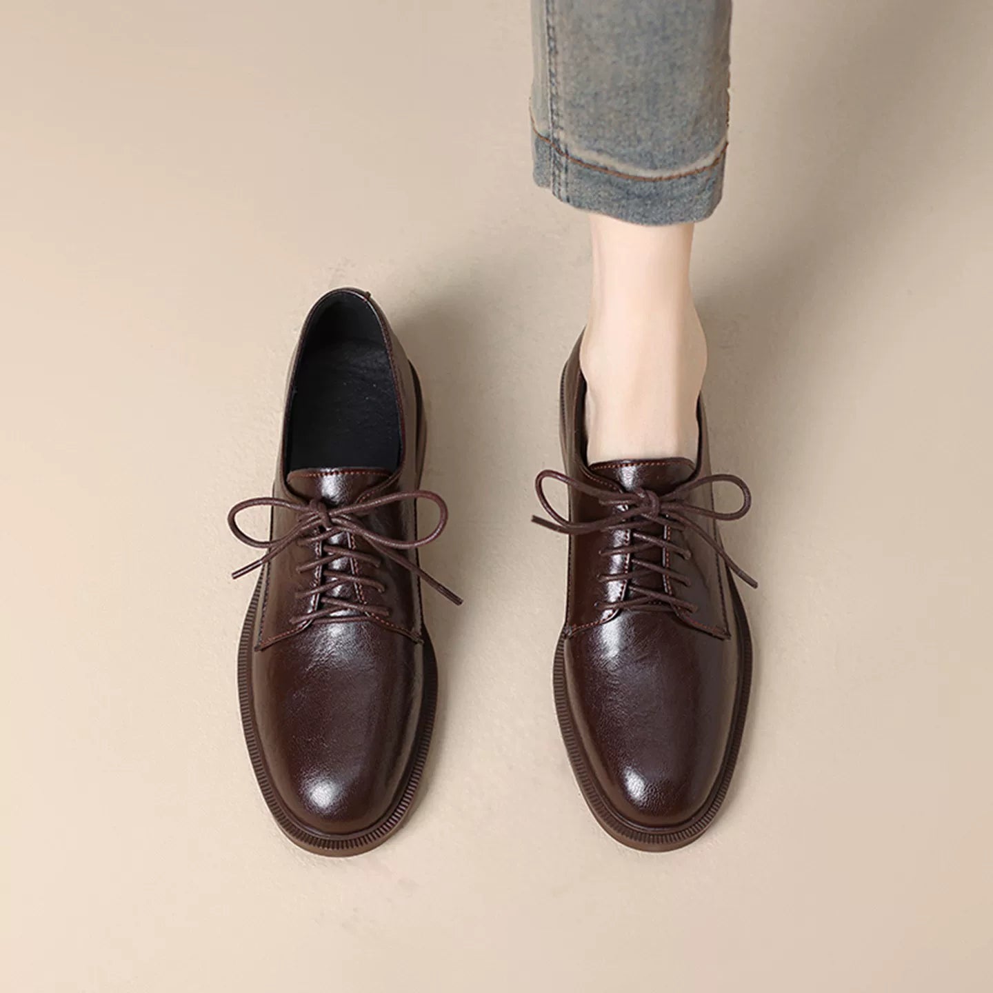 Qadınlar üçün qara platformalı loferlər, 2025 Payız/Qış Yeni Modeli, Çoxfunksiyalı Dəyirmi Burunlu Birkenstocks, Yüngül Yumşaq Dabanlı Bağcıqlı Ayaqqabılar