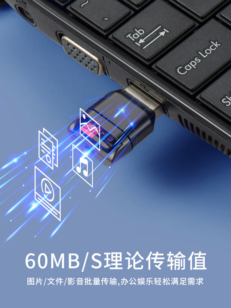 Avtomobil mini USB3.0 TF kart oxuyucusu, idxal edilmiş çip, yüksək sürətli və stabil, tək portlu gizli dizaynlı USB fləş sürücüsü