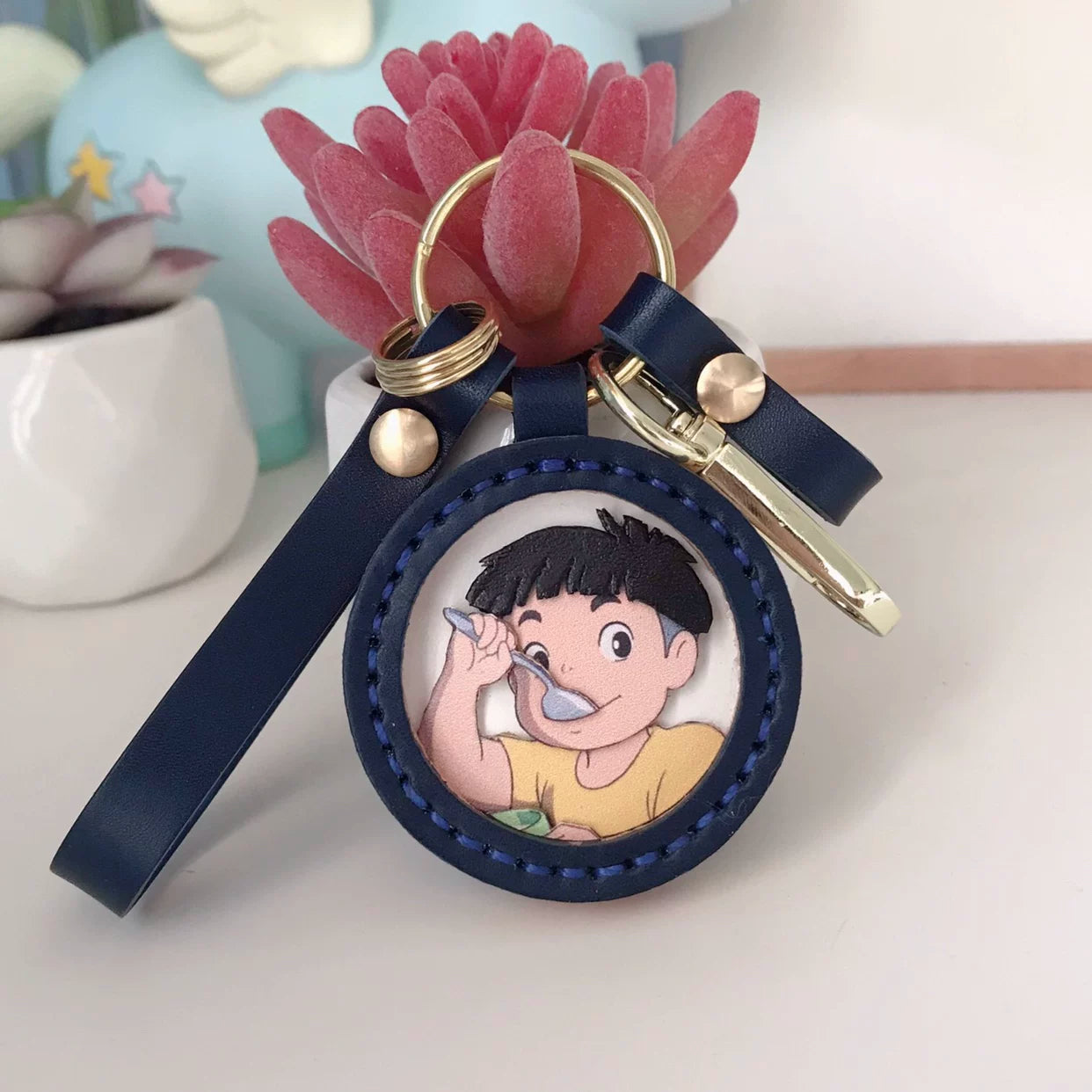 Ponyo Sosuke açar zənciri, əl işi, yaradıcı, fərdiləşdirilmiş avtomobil açarı kulonu, çanta şarfı, cütlüklər üçün ad günü hədiyyəsi.