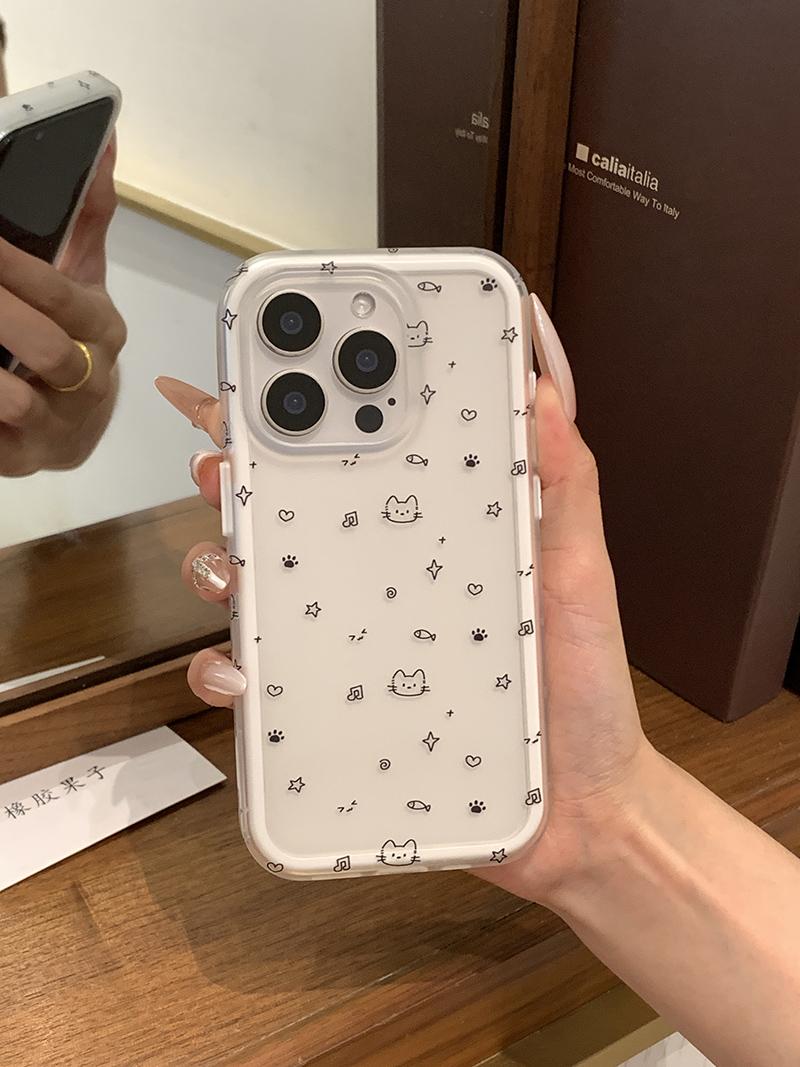 Rezin meyvələr, yaradıcı sadə eskiz musiqi notu pişik pəncəsi iPhone17promax mobil telefon üçün uyğundur Apple 16pro şaxtalı ikisi birdə 15 düşməyə qarşı hər şey daxil sərt qabıq/14/13 yeni plus