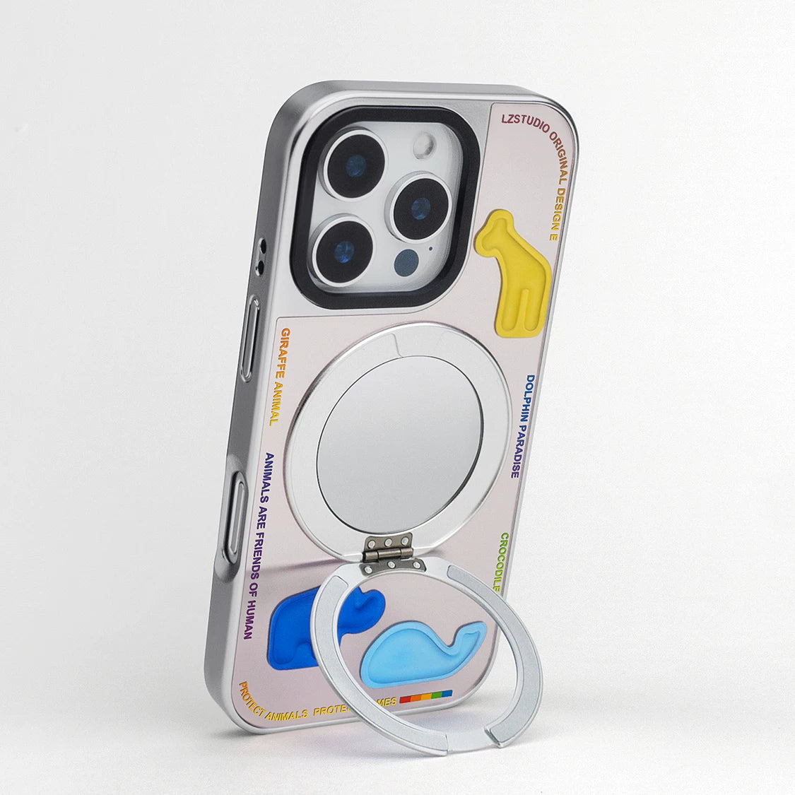 CASEGOOD orijinal niş yüksək səviyyəli gümüş güzgü maqnit dayaq nöqtəsi cib telefonu qutusu 17 yeni Apple 16promax iPhone15pro qoruyucu qutu üçün uyğundur 14 daxili fırlanan mötərizə 13