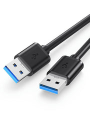 Cüt uclu USB məlumat kabeli kişidən kişiyə radiator cüt kişi notebook kabeli adapter interfeysi kompüter ötürmə şarj kabeli ikitərəfli uzatma sürətli ikili USB3.0 məlumat kabeli