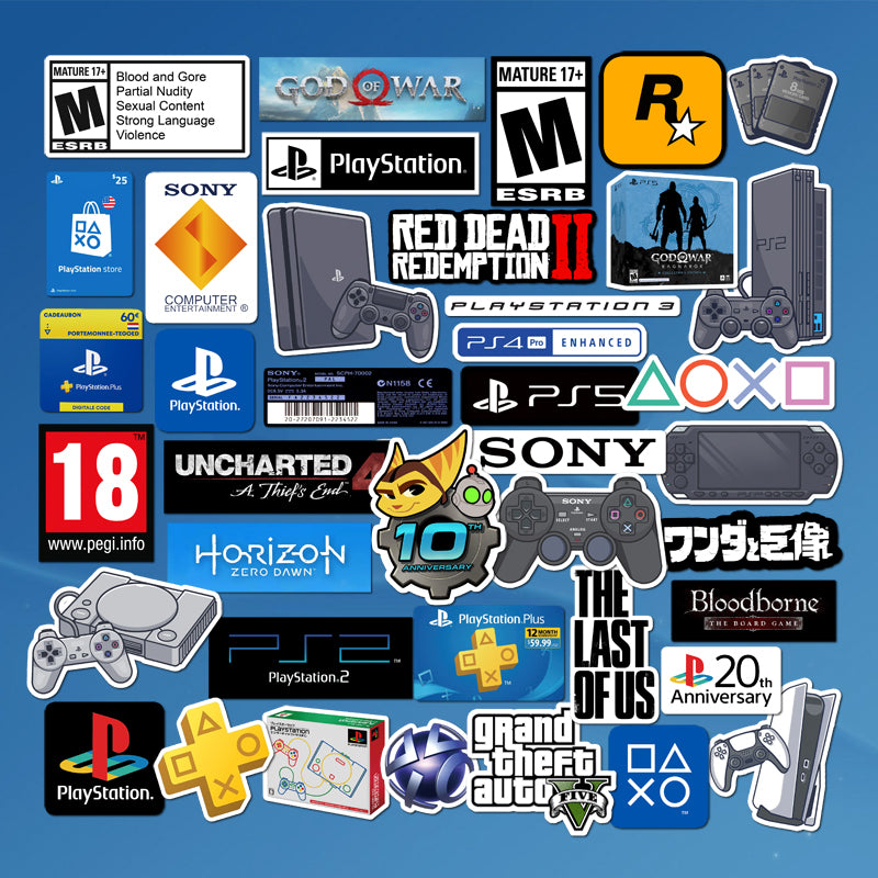 Orijinal 40 ps5 stiker oyun konsolu loqosu video oyunu SONY4 bəzək ipad noutbuk cib telefonu suya davamlı