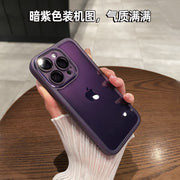 Apple 16promax shell iPhone13 üçün uyğun yüksək səviyyəli 17 tünd bənövşəyi şəffaf cib telefonu qutusu 17pm şüşə lens filmi 11 kişilər üçün yumşaq qabıq 14Pro sadə qadın 15pro qoruyucu qutu ilə gəlir