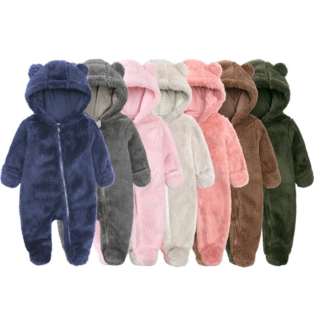 Qış Essentials Fleece Körpə Geyimləri Romper Uşaq Oğlan Qızlar