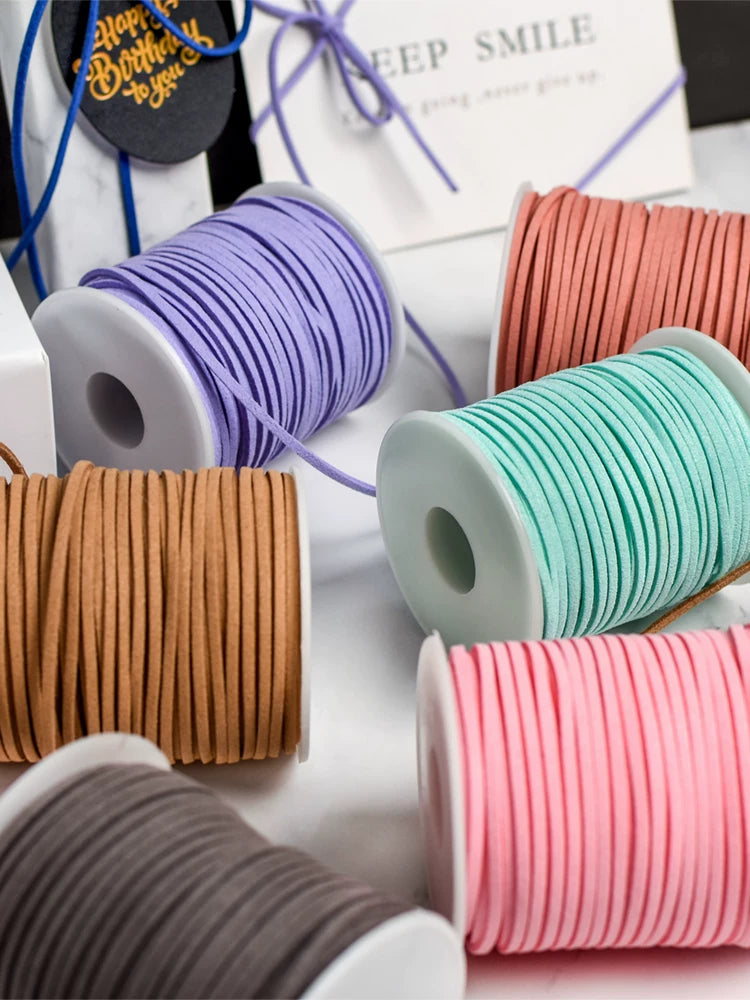 Zhuocai maral dərisi əl işi DIY material kəməri dəri ip simli çiçək hədiyyə qutusu dekorativ buket lent inək dərisi ipi