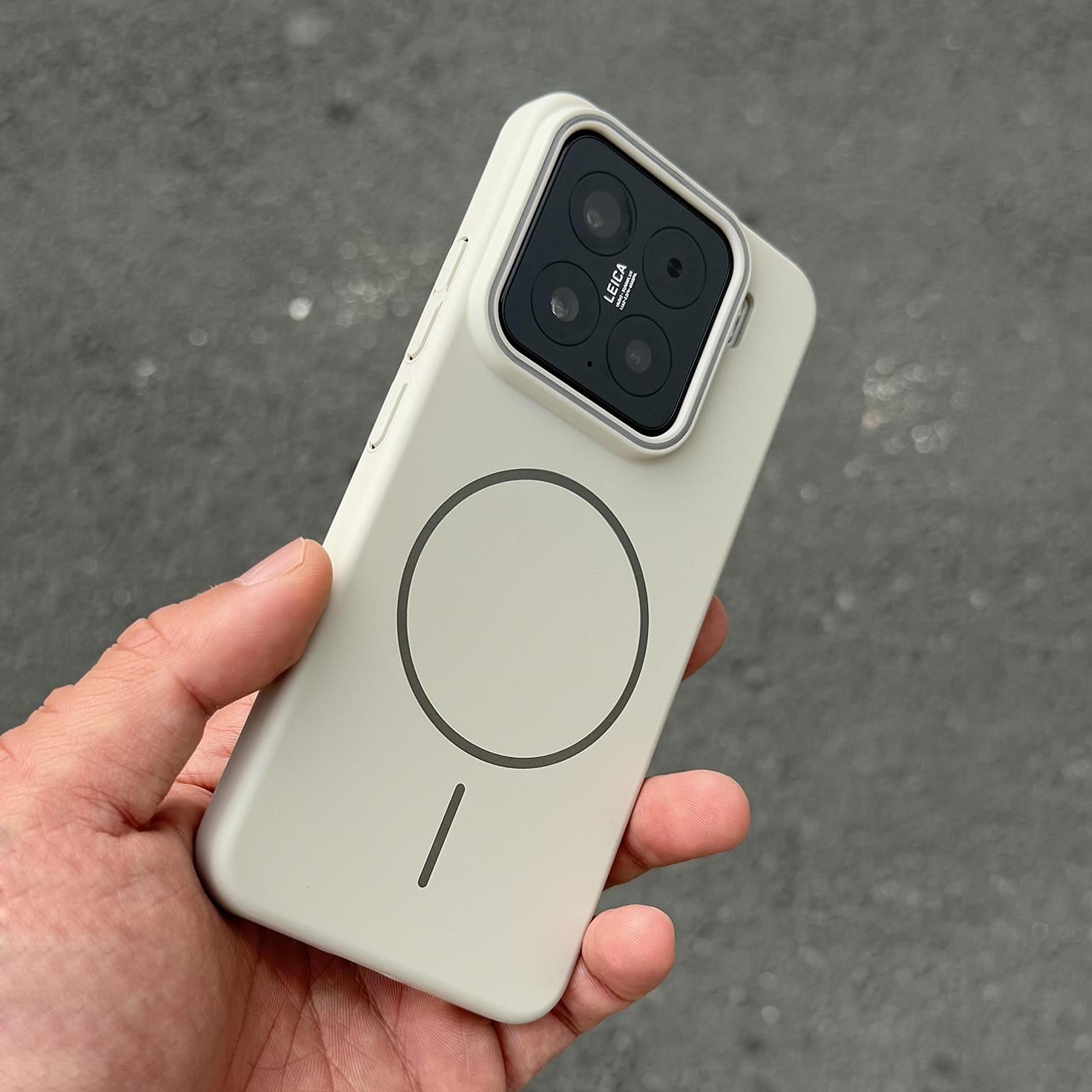 Beats 'eyni titan boz Magsafe güclü maqnit doldurma Xiaomi 17 mobil telefon qutusu 15pro şaxtalı yüksək dərəcəli sement boz 14/13 biznes dəbdəbəli K80 ultra nazik akril sərt gödəkçə 7 üçün uyğundur