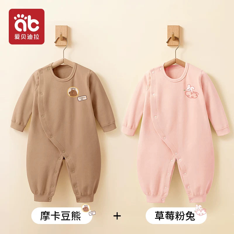 Körpə bodi qış geyimi, yeni doğulmuş körpə üçün A sinifli sıx oturan paltarlar, oğlan və qız körpəsi üçün əsas təbəqə təmiz pambıq pijama qış