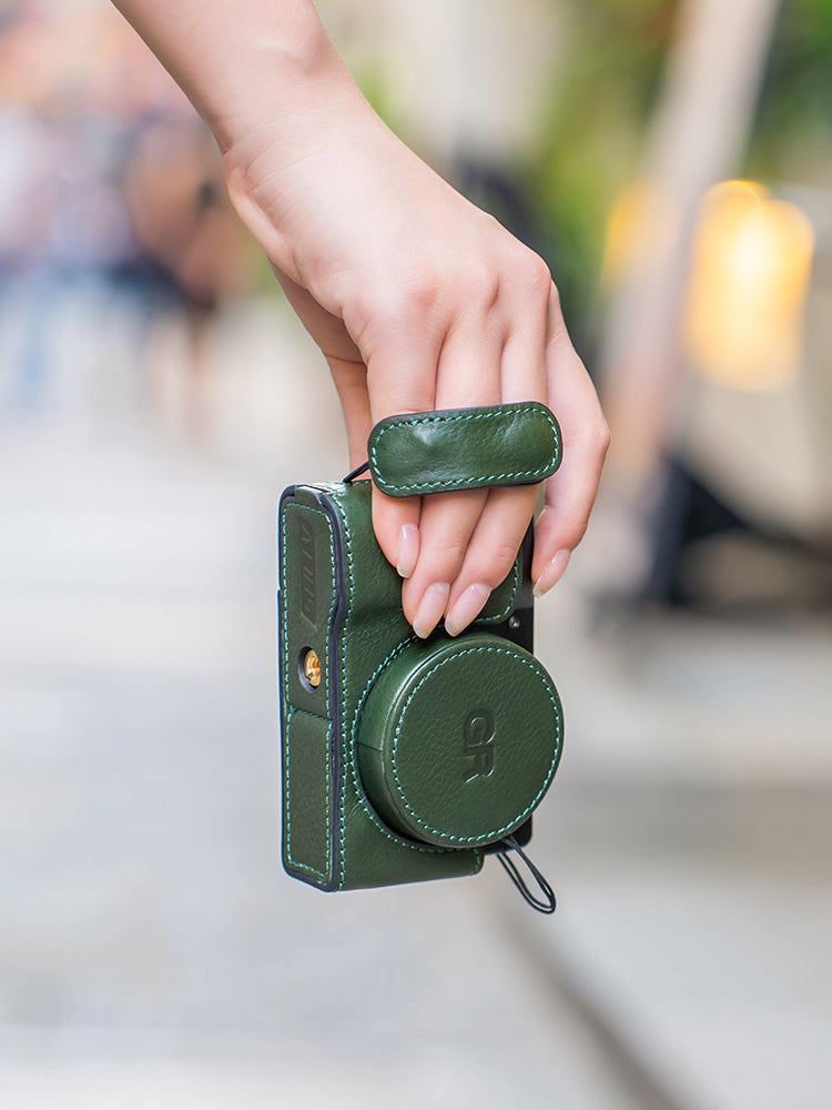 Fotoqraf/RƏF Ricoh GR3X qoruyucu qutu üçün uyğundur GR3 dəri qutu gr4 kamera qutusu Ricoh gr3hdf yarım dəst kamera çantası əsl dəri bilək qayışı obyektiv qapağı retro əsas qoruyucu çanta aksesuarları