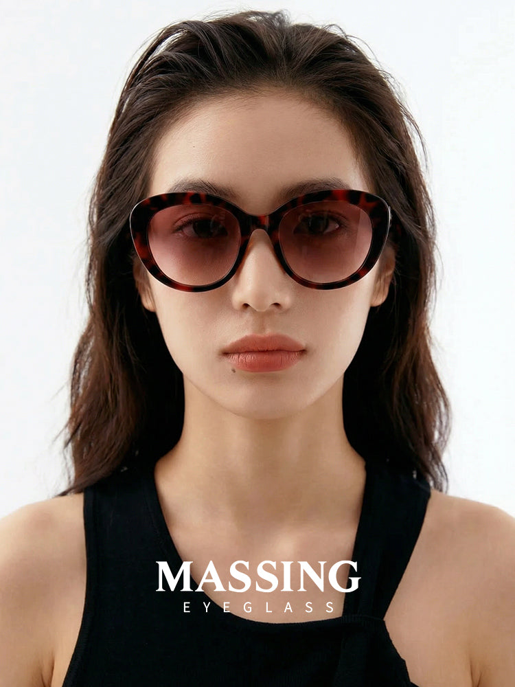 massing【25 yeni üslub】Dəbli günəş eynəkləri Avropa və Amerika retro şəxsiyyəti böyük çərçivə üzünü göstərən kiçik dəyirmi çərçivəli günəş eynəkləri 031
