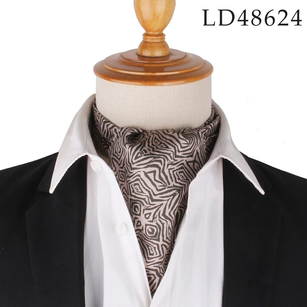 New Flora Men's Cashew Tie Wedding Formal Cravat Ascot Scrunc