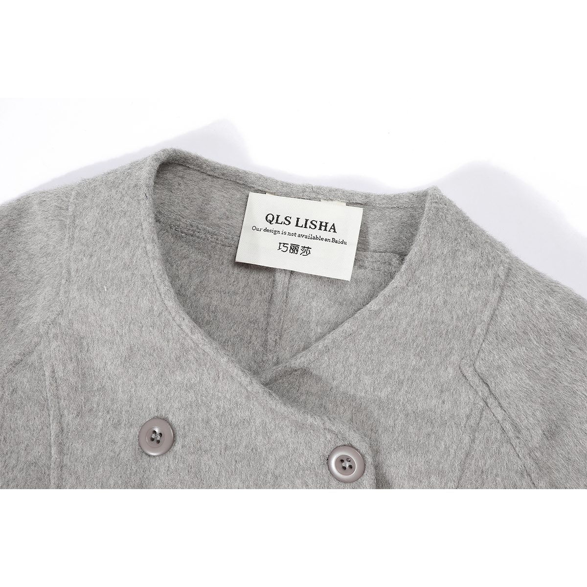 Chola Lisa Koreya üslubunda qadınlar üçün rahat və zərif boz yun palto, payız və qış üçün super gözəl uzun yun palto