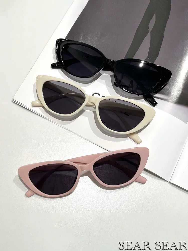 Pişik gözlü gün eynəkləri, qadınlar üçün gün eynəkləri, 2026 yeni stil, moda, dəyirmi üz, retro, yüksək səviyyəli, günəşdən qoruyucu, kiçik çərçivəli eynək, qara