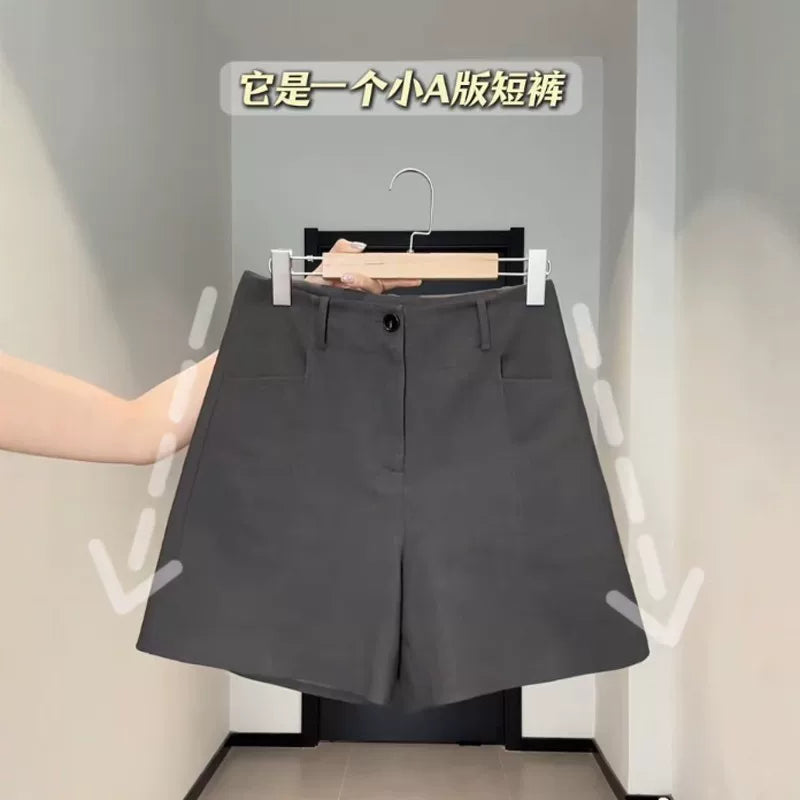 Qadınlar üçün böyük ölçülü gündəlik çoxfunksiyalı kostyum şalvar, yüksək belli, dörddə dördə qədər uzunluqda, 2026-cı il yay stili, arıqladıcı şort, arıqlama üçün arıqlama şortu.