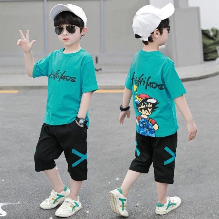 Uşaq oğlan uşaqları Körpə körpə futbolkası Şortlar Geyimlər Körpə oğlanlar