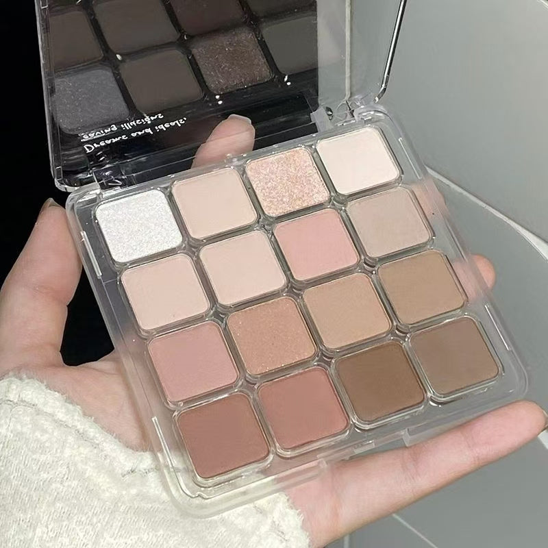 Pure Desire Faux Makiyajsız 16 Rəngli Göz Kölgəsi Palitrası: Aşağı Doymuş Mat və Parıltılı, Sərin Tonlu Torpaq Tonları, Makiyaj Yeni Başlayan Tələbələr üçün Mükəmməldir