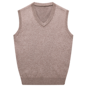Orta yaşlı kişilər üçün 100% təmiz kaşmir jilet, V-yaxalı qolsuz jilet, Ershi trikotaj yun sviter