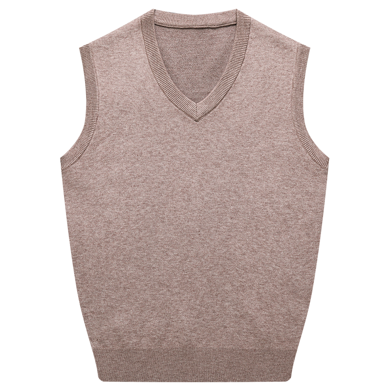 Orta yaşlı kişilər üçün 100% təmiz kaşmir jilet, V-yaxalı qolsuz jilet, Ershi trikotaj yun sviter