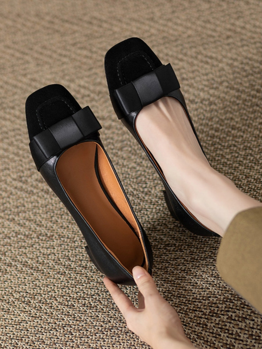 French style, Chanel inspired, color block women's high heels, 2024 spring and autumn new fashion, genuine leather, thick heel, strappy, retro mid-heeled single shoes.