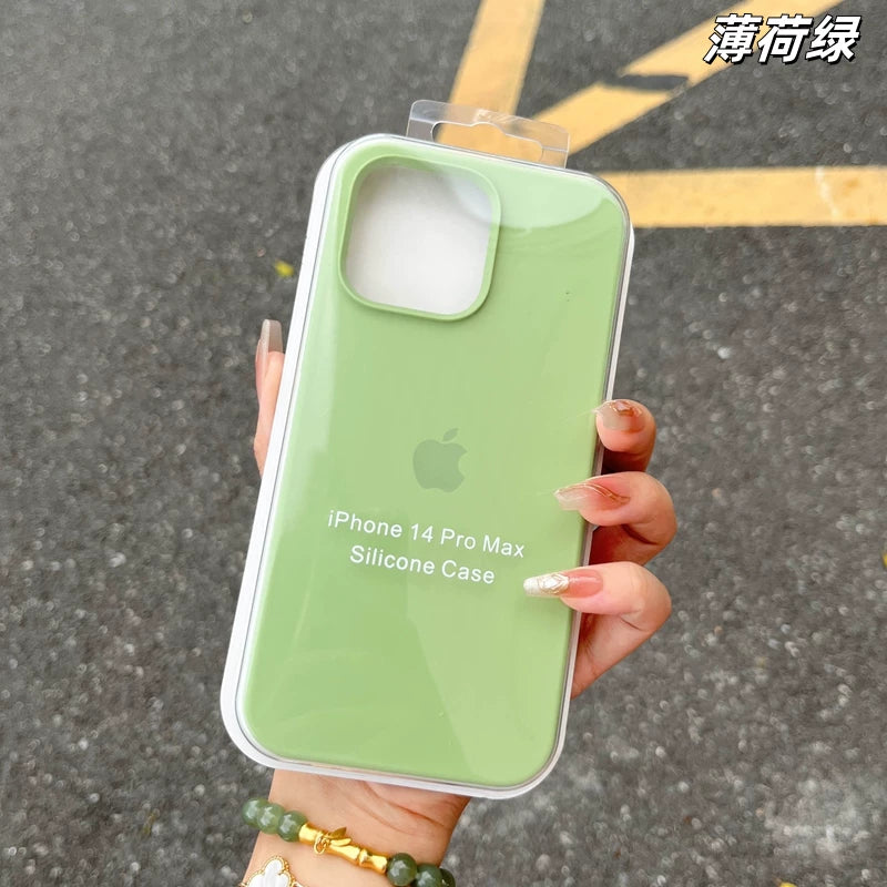 [LOGO ilə maye silikon] Xiaohongshu 17promax Apple 16pm kreativ 15pro düşməyə qarşı uyğun 14pro yumşaq 13 qoruyucu örtük 12 qadın XS İnternet məşhur qabığı və yeni üçün uyğun rəngli Xiaohongshu cib telefonu qutusu