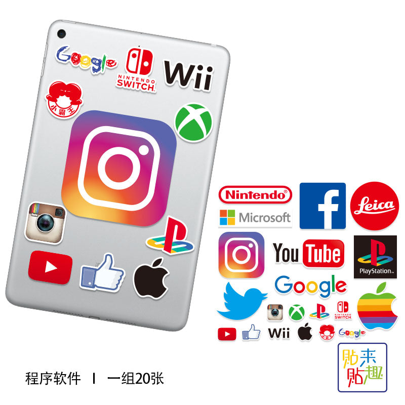 Rəqəmsal proqram, moda brend LOGO stiker, fərdiləşdirilmiş noutbuk, planşet, mobil telefon, skeytbord və motosiklet dekorativ stiker, suya davamlı