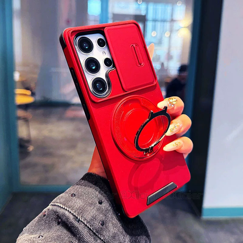 Samsung Galaxy S25 Ultra sürüşən linzalı telefon korpusu, S24 Plus maqnit dayağı, A17 yaradıcı dizaynı, S23 tam örtüklü linza, S20FE premium hiss, düşməyə davamlı yeni A56 modeli, qayışlı A55 ilə uyğun gəlir.