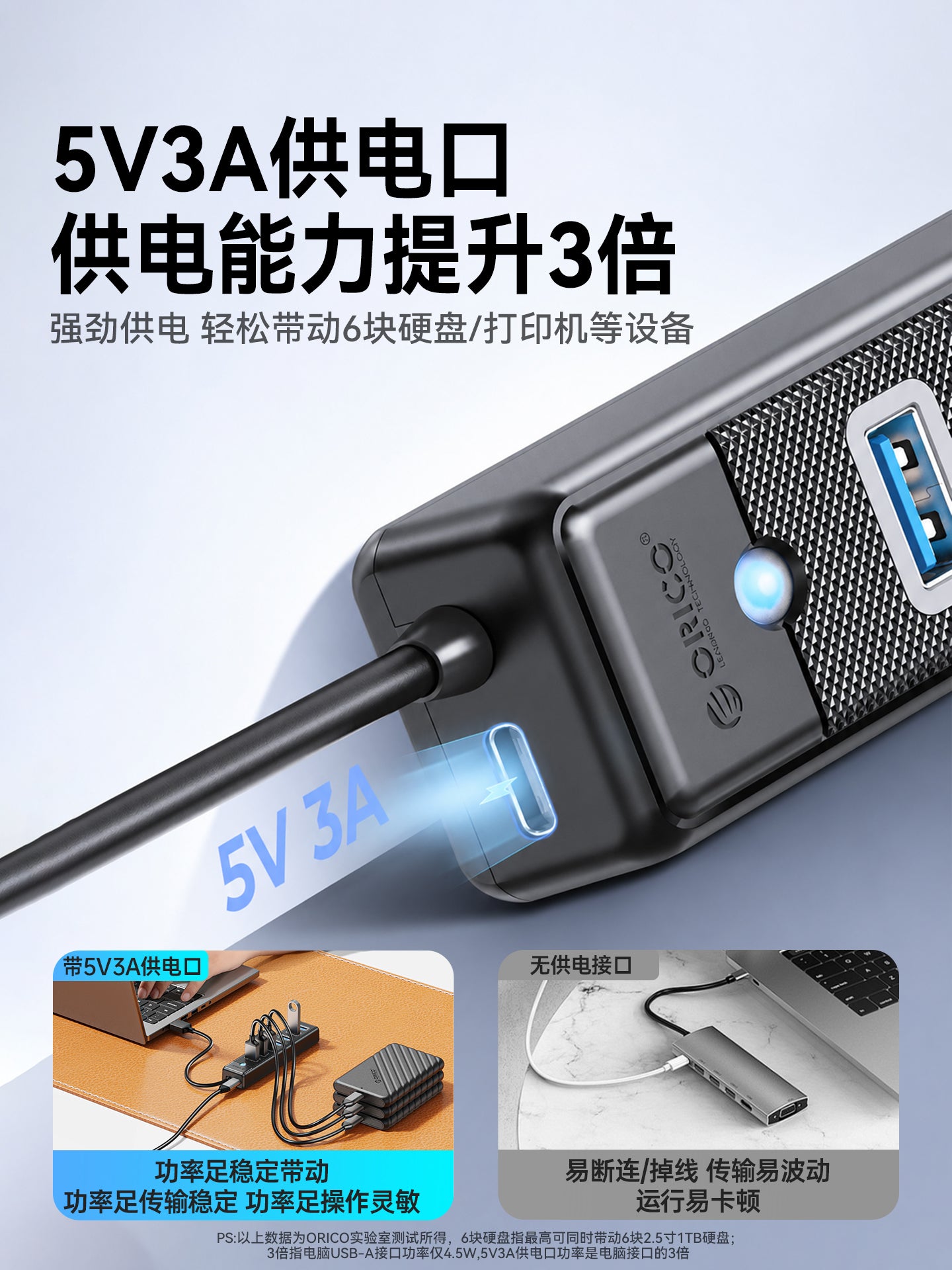 ORICO Orico dok stansiyası usb interfeysi genişləndirici hub splitter tipc dok stansiyası enerji təchizatı fişli çox portlu hub notebook stolüstü kompüter masa üstü uzatma kabeli çeviricisi