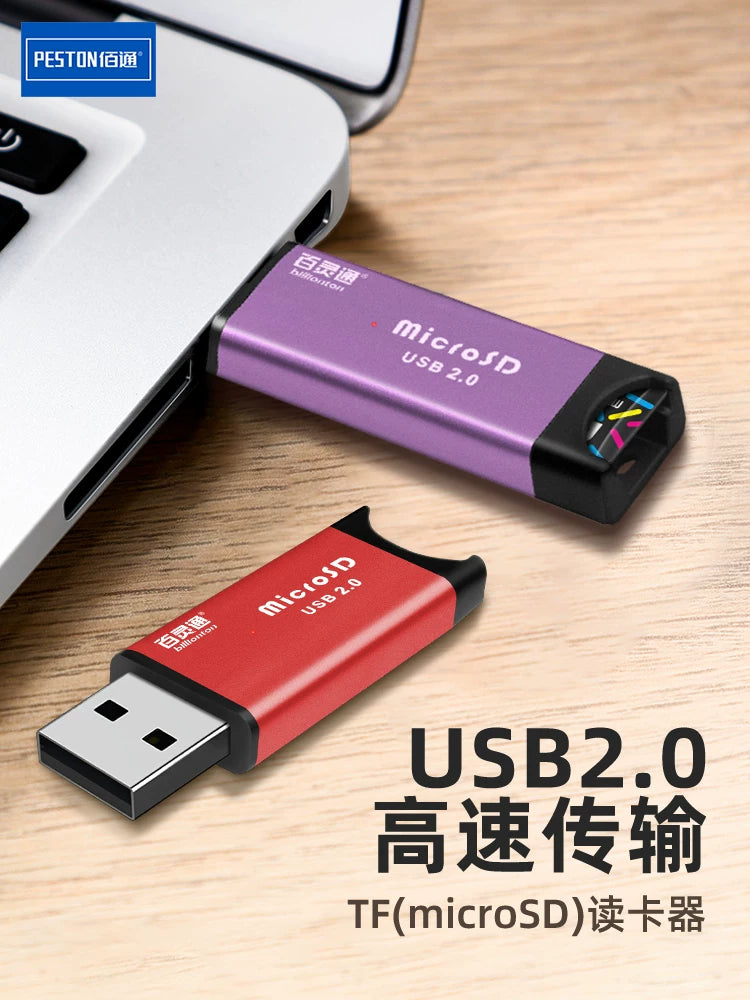 Baitong Alüminium Alaşımlı Metal Mini Micro SD Yüksək Sürətli TF Kart Yaddaş Kartı Universal Mobil Telefon Kompüter Kart Oxucusu Topdansatışı