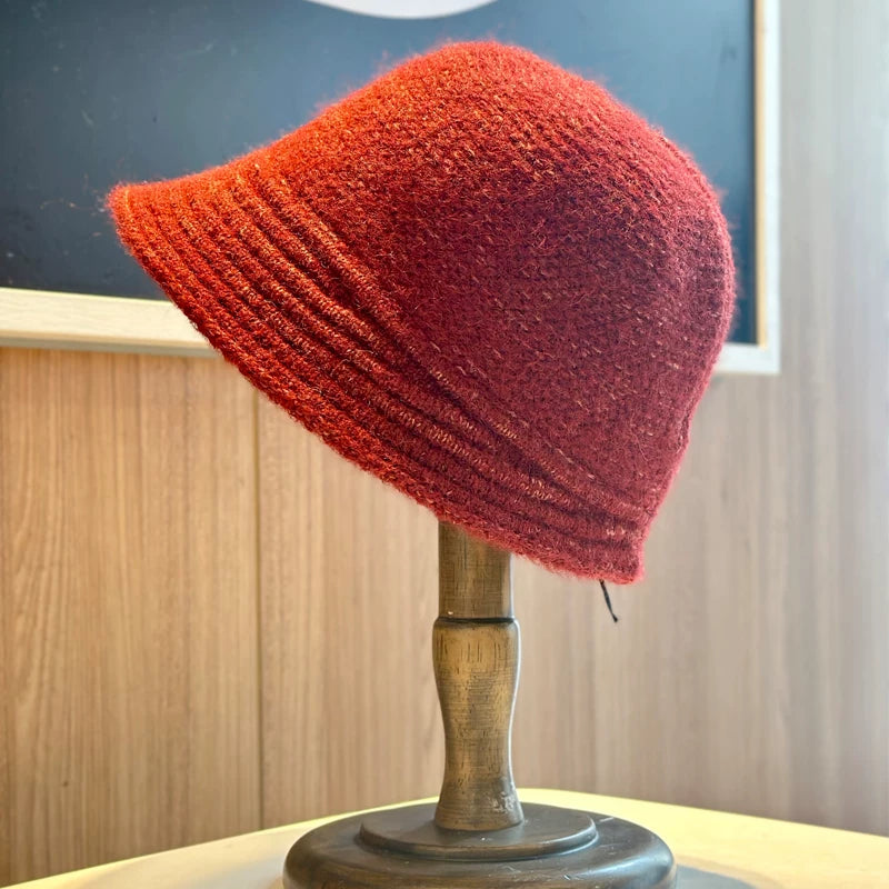 2025 New Autumn/Winter Korean Style Fashionable Multifunctional Layered Warm Fisherman Hat, Daily Simple Knitted Bucket Hat for Women