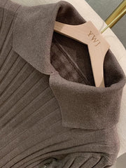 Yaz, Payız və Qış Uzunqollu Trikotaj Polo Köynək, Peter Pan Yaxalıqlı Sviter, Çoxfunksiyalı, İncə Formalı, Qəşəng Qara Top