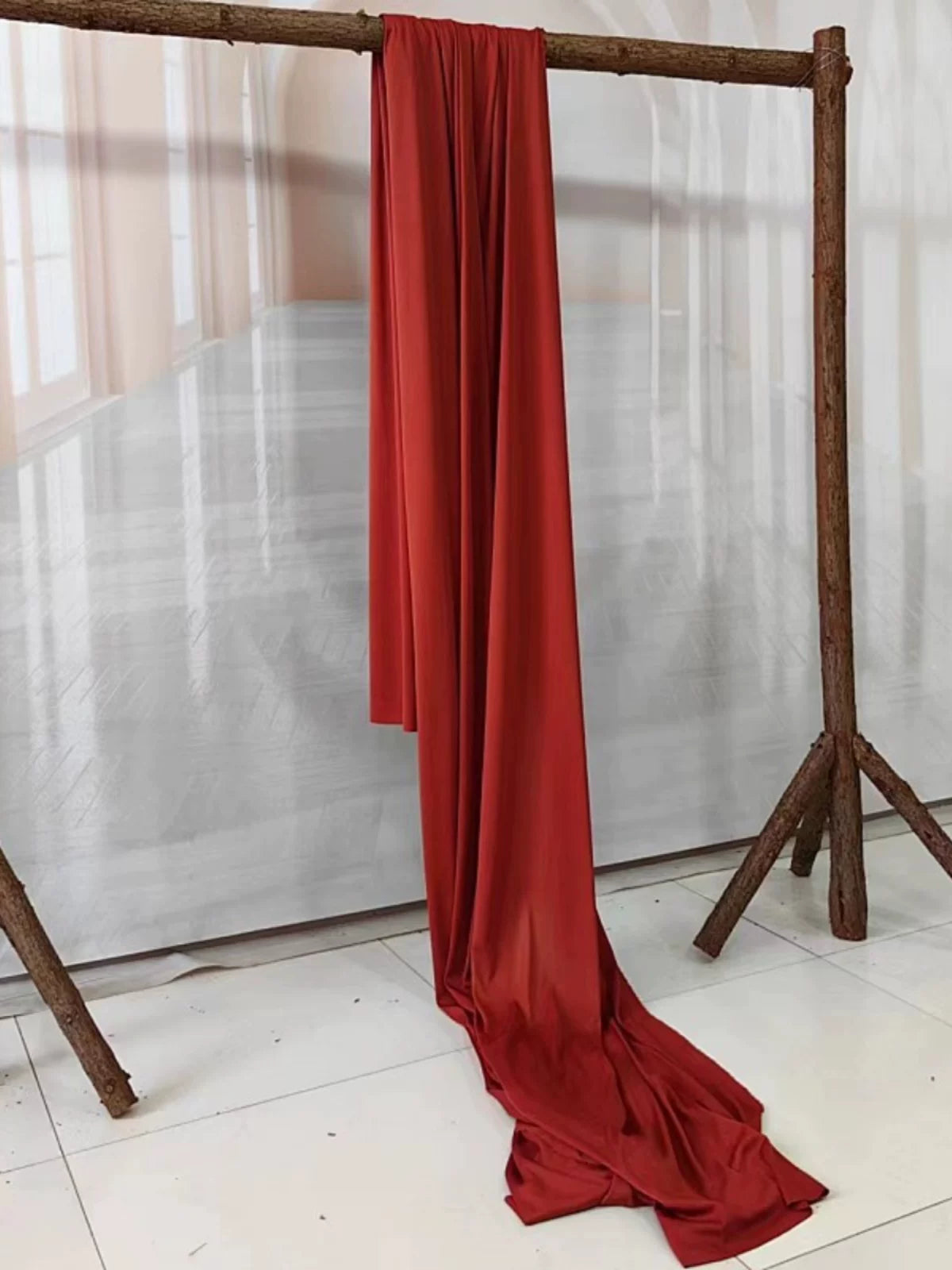 Qalın hissə] Süd ipək uzanan parça toy fonu cuna toy tavan pərdəsi düz parça polyester parça bəzək