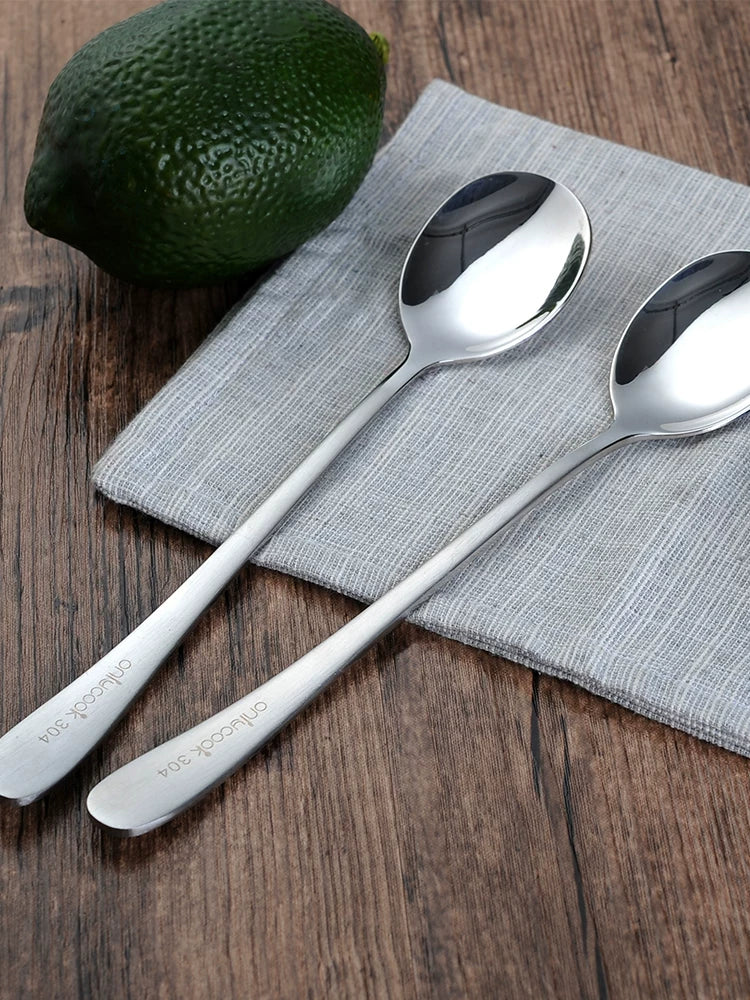 onlycook məişət 304 paslanmayan polad qaşıq qida dərəcəli qaşıq süfrə yaradıcı qaşıq uşaq düyü qaşığı