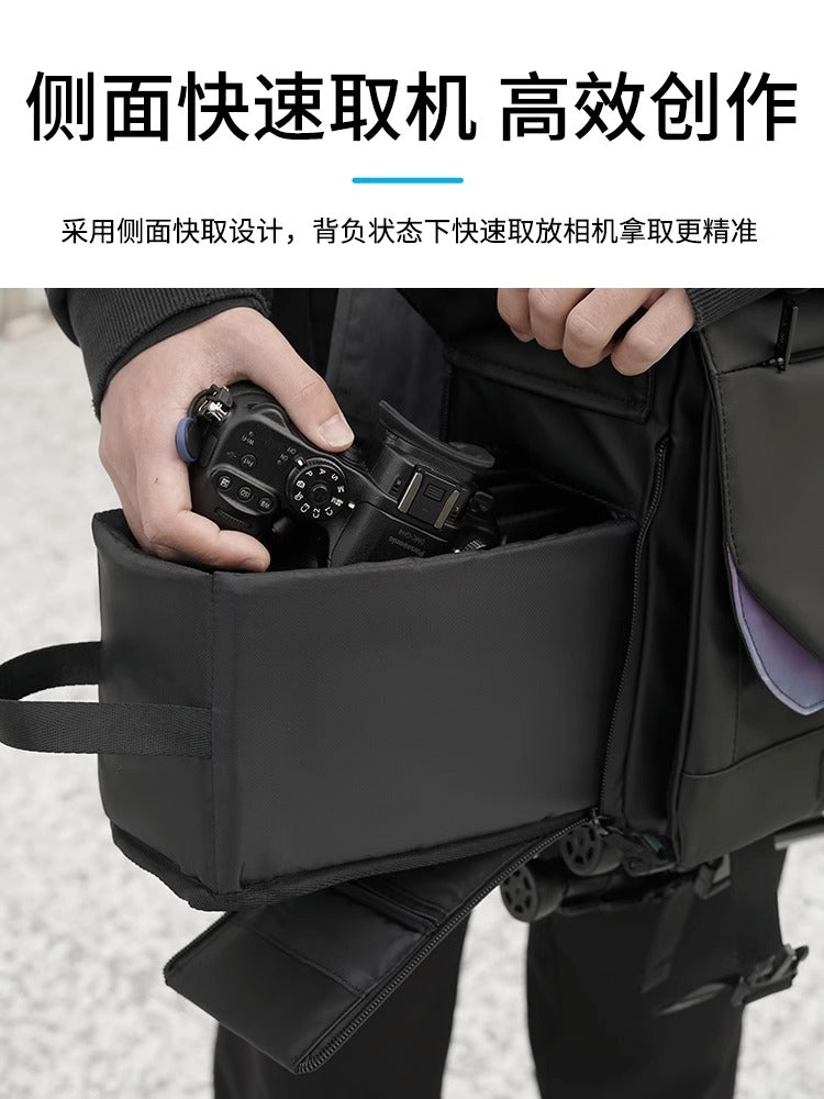 Cwatcun Hong Kong Cardon çiyin kamera çantası saxlama çantası kişilər və qadınlar üçün çarpaz bədənli mikro-SLR professional suya davamlı və toqquşmaya qarşı telefoto obyektiv fotoqraf çantası Fuji Sony zve10 Canon R50 Nikon üçün uyğundur