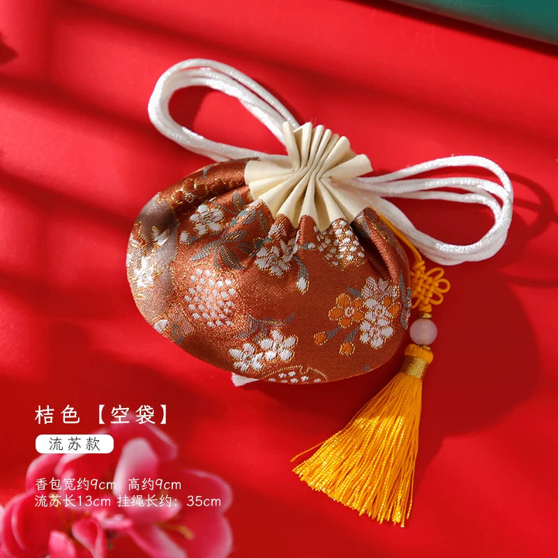 Qızıl ipək çaplı Hanfu pul kisəsi kisəsi, qədim üslublu kisə boş çanta, Çin üslublu kisə, ağcaqanad kovucu, Hanfu bəzəyi, əl çantası