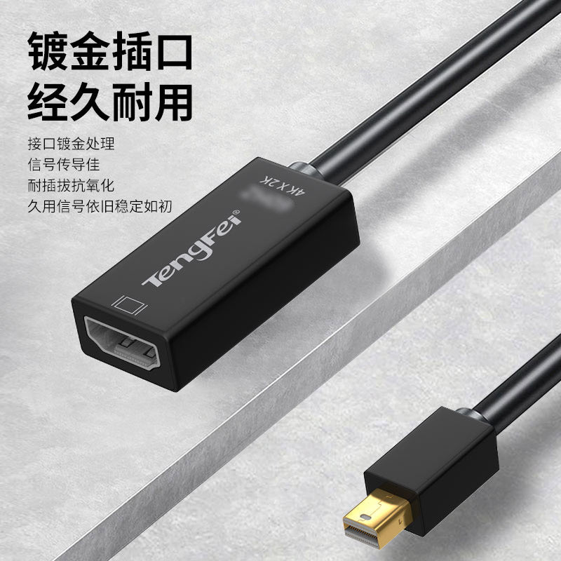 Tengfei minidp to hdmi adapter kabeli vga apple notebook 4K TV monitor proyektoruna qoşulmuş mini kiçik dp çevirici ildırım macbook video əlaqə çevirici kompüter