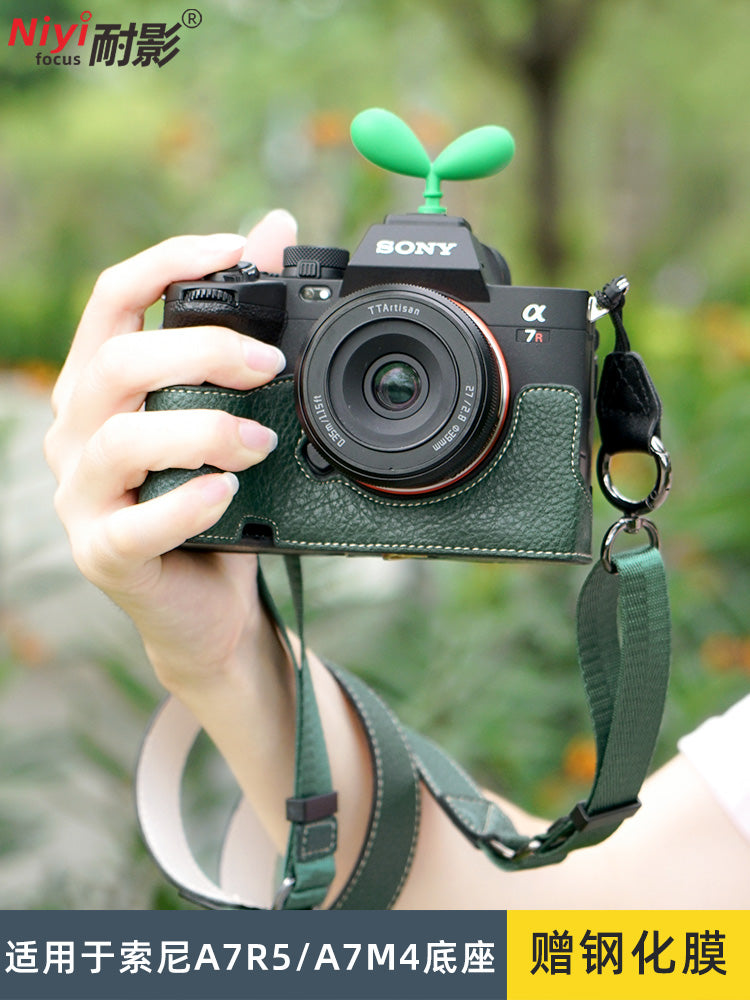 Sony A7M4/A7R5 A7M5 üçün uyğundur yarım dəst baza A7C2/A7CR kamera çantası dəri çanta çiyin qayışı əl qayışı bilək qayışı ZVE10/a7c2 birinci və ikinci nəsil kamera qutusu