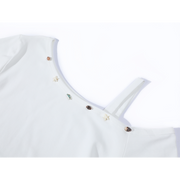 Chalisa Qadın Dizayner Topu, 2026 Yeni Stil, İsti Satış, Zərif, Arıqladıcı, Çiyinsiz Ağ Qısa Qollu Köynək, Yay Geyimi