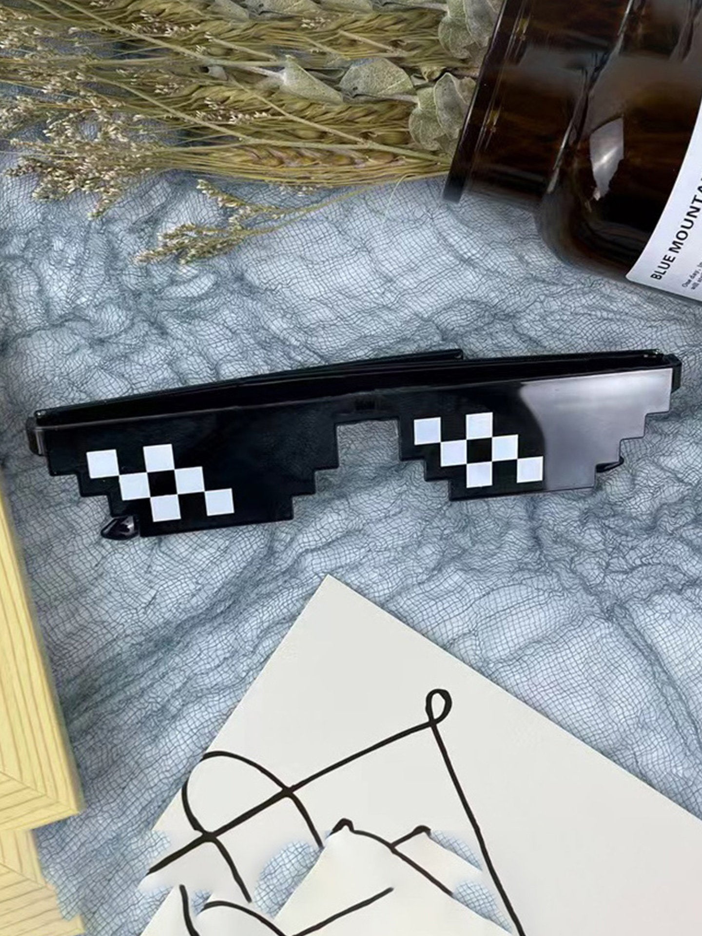 Yeni mozaika eynəkləri iki ölçülü günəş eynəyi minecraft trend modası kişilər və qadınlar üçün fərdiləşdirilmiş piksel günəş eynəyi
