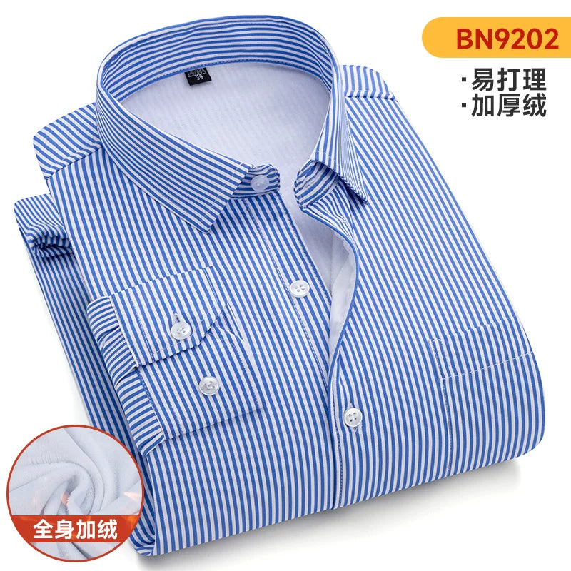 Ağacdələn Qış Kişi İsti Köynəyi, Yun astarlı, Qalın, Orta Yaşlı, Uzunqol Zolaqlı İsti Köynək, Ata Geyimi