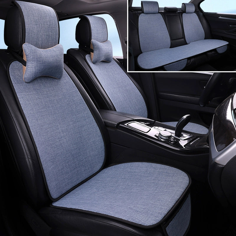 Avtomobil Yastığı Bütün İl Boyu Neytral Kətan Kiçik Bel Yay Nəfəs ala bilən Pambıq Kətan Sürüşməyən Sərin Yastıq Minimalist Oturacaq Örtüsü Oturacaq Yastığı