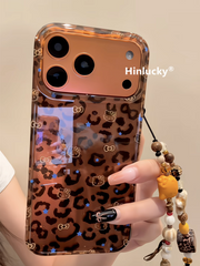 Hinlucky qəhvəyi bəbir çaplı mavi ulduz pişik Apple 17 üçün uyğun mobil telefon qutusu iphone16promax yeni 15 ikiqat qat 14 düşməyə qarşı qoruyucu örtük 13 əl daşıma zənciri 17pro super gözəl görünüş
