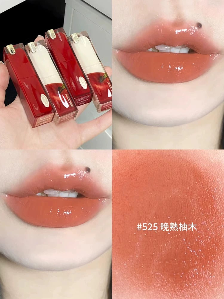 joocyee Fermentləşdirilmiş Kristal Jelly Dodaq Boyası 531 Pink Power Jiaose Christmas Apple Məhdud Buraxılış Payız/Qış Dodaq Parıldadıcısı 530