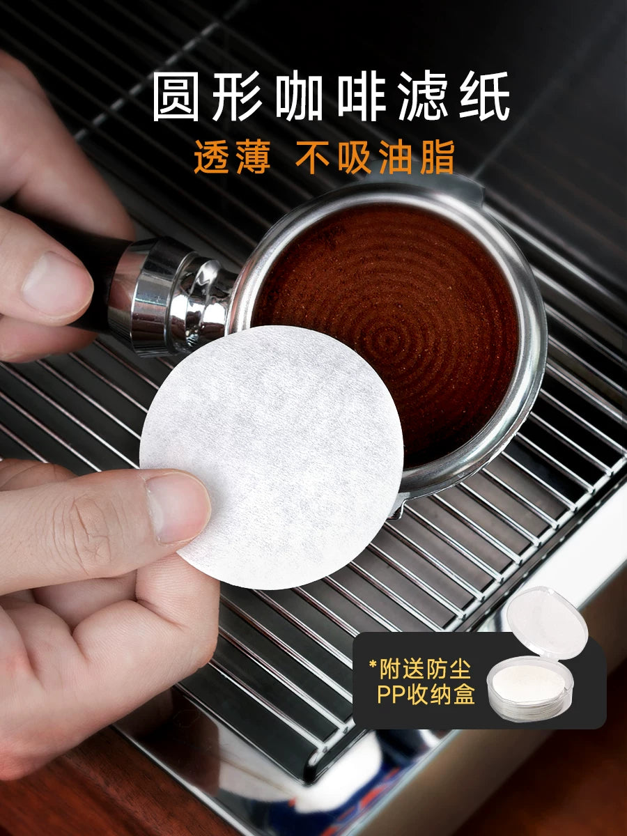 İtalyan qəhvə maşını dəyirmi toz qabı filtr kağızı Moka qazan qəhvə filtri 51/54/58mm universal saxlama qutusu