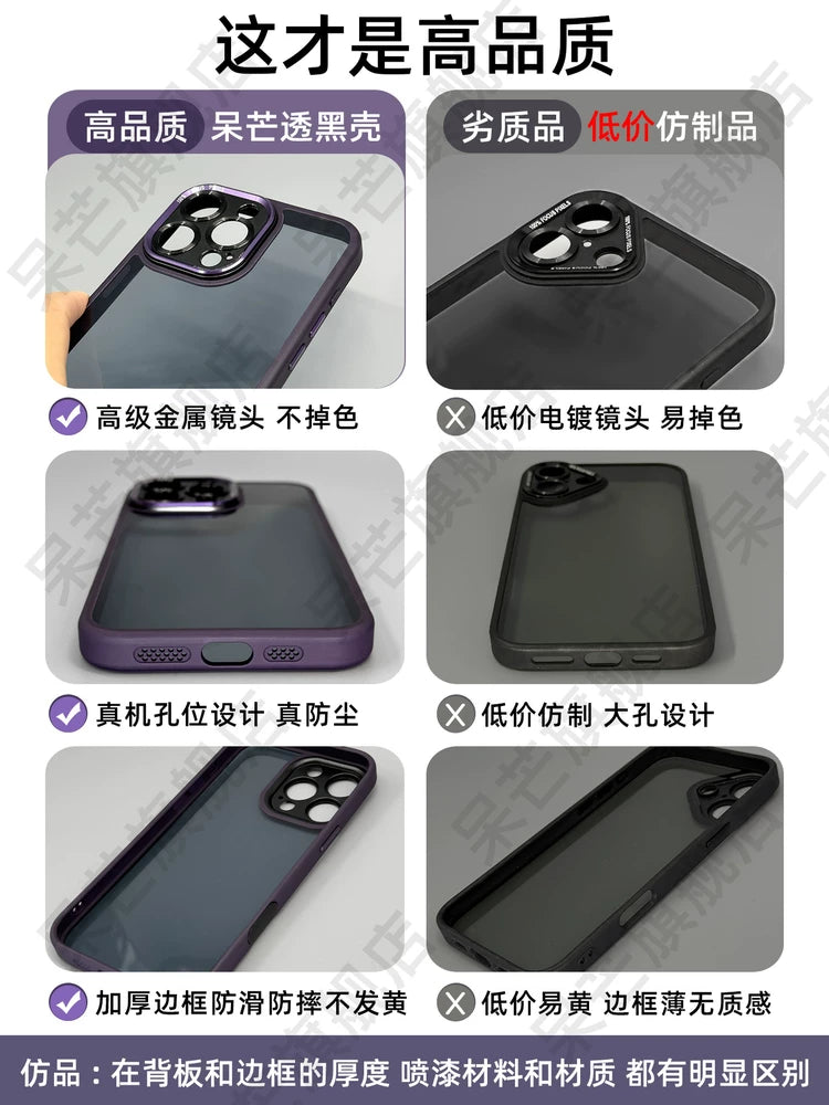 Qabaqcıl metal lens 17air iphone15 üçün uyğundur yeni Apple 14proMax cib telefonu qutusu 13por şəffaf 12pro sadə stil p düşməyə qarşı 16 qoruyucu örtük ip kişi və qadınlar yüksək səviyyəli sens pm