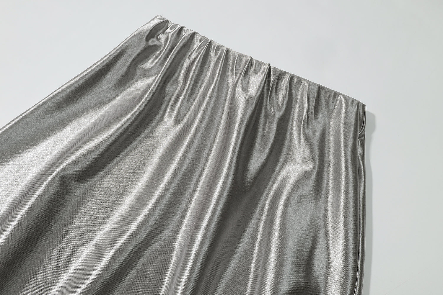 Qadınlar üçün Atlaz Midi Ətək, 2024 Yaz/Payız/Yay Yeni Stil, Dəbli Dizayn, Kəsik A-xəttli Ətək, Yüksək Bel, Arıqladıcı Qadın Geyimləri