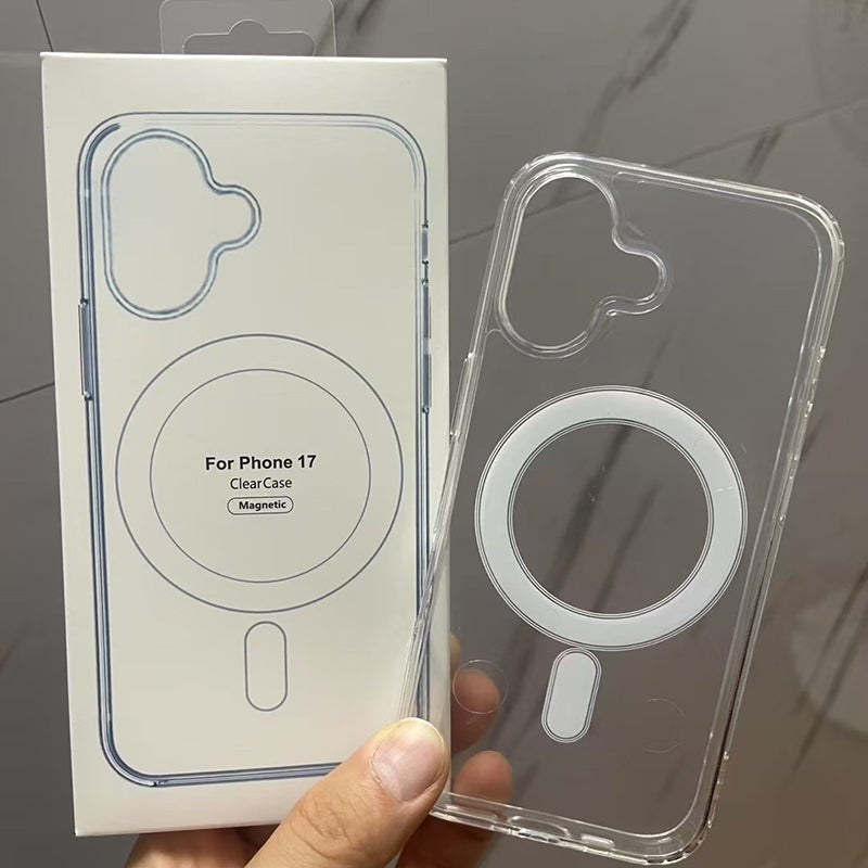 Apple 17 şəffaf maqnit qutusu iPhone 17promax düşməyə qarşı telefon qutusu üçün uyğundur Hava telefonunun qoruyucu örtüyü Apple 17Pro akril sərt çanta 16magsafe böyük çuxur fabrikinin topdan satışı