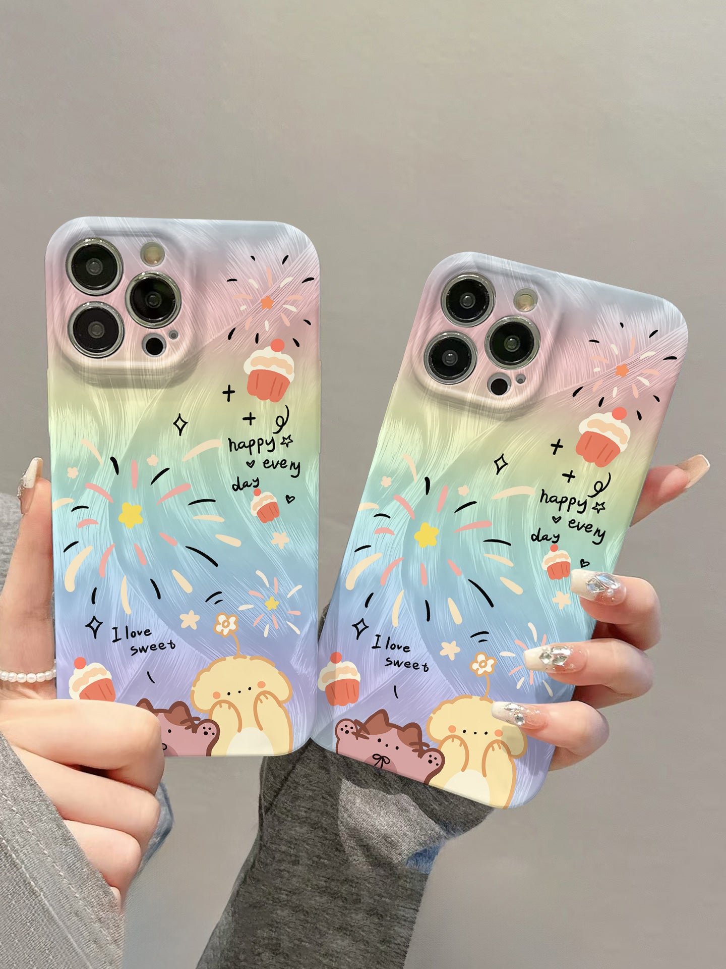 Apple Huawei vivo Xiaomi oppo Redmi Honor OnePlus iPhone17 mobil telefon qutusu 16promax film 15 yaraşıqlı 14 yeni üslub 13 moda 12 qadın mate70 üçün uyğun olan gradient atəşfəşanlıq pişiyi
