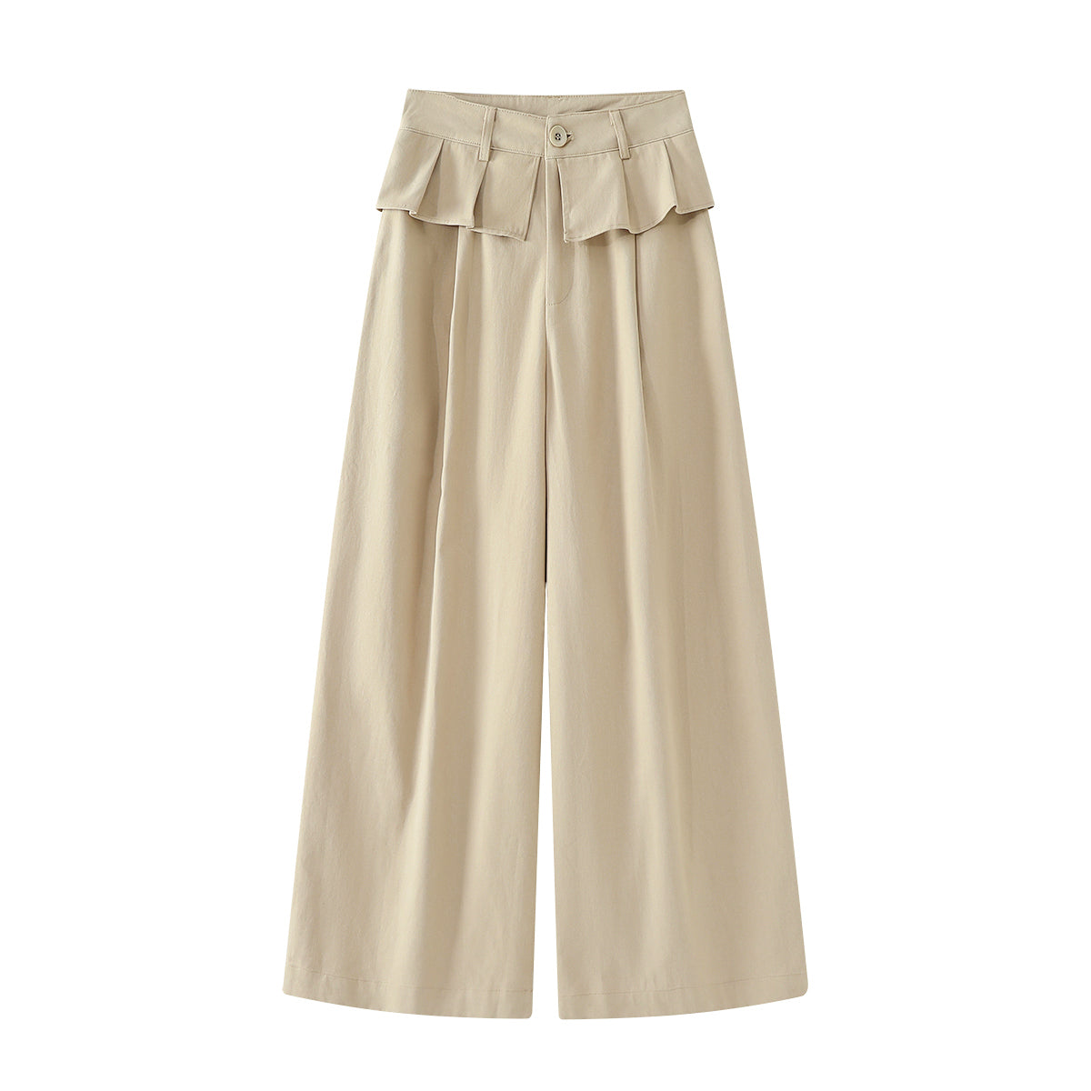 Chola Lisa-nın şık iki hissəli, ucu açıq gündəlik şalvarları yaz və payız üçün idealdır. Onlar yüksək belli, düz və enli ayaqlıdırlar.