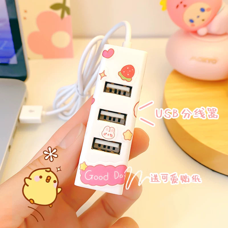 Sevimli usb genişləndirici splitter 3.0 interfeysi genişləndirici dok dok stansiyası rozetkası çox başlı tipc notebook 2.0 kompüter mərkəzi çox interfeysli xarici siçan klaviaturası U USB flash sürücüsünün genişləndirilməsi dok stansiyası