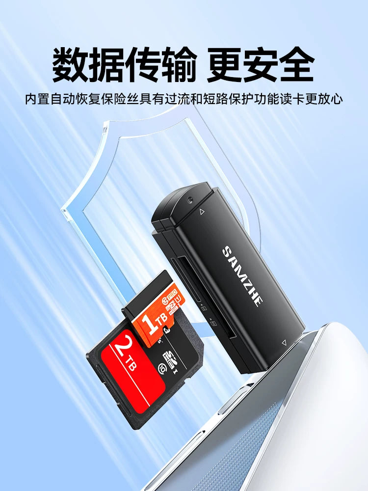 Shanze kart oxuyucusu SD kart TF yaddaşı USB3.0 yüksək sürətli tipli hamısı bir yerdə kompüter cib telefonu OTG sürücülük yazıcısı avtomobil yaddaş kartı kamerası U disk mini